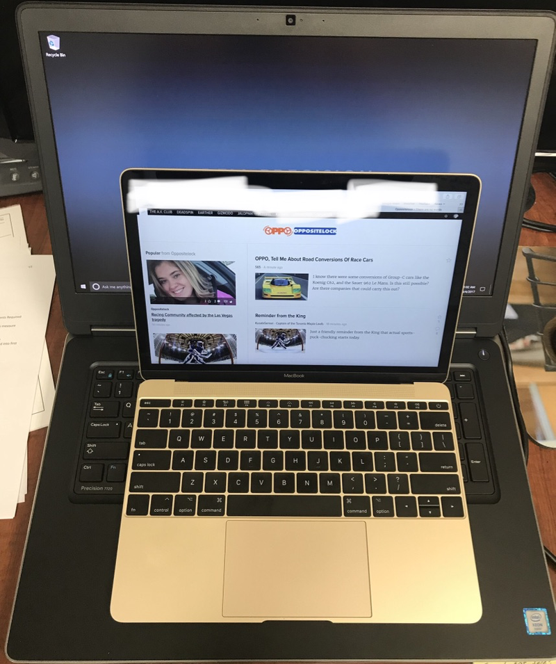 Big laptop, little laptop. This Dell Precision 7720 with a fracking Xeon is a monster. It was a great desktop replacement for a few weeks at a customer site.